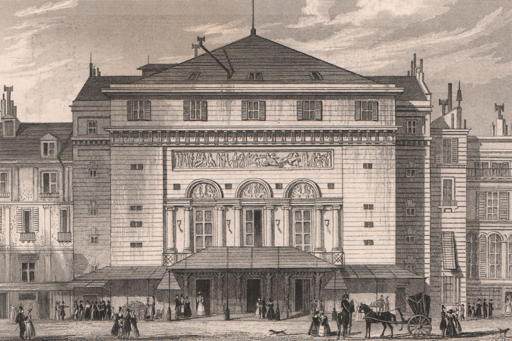 PARIS. Theatre de la Porte Saint-Martin. BICKNELL 1845 old antique print